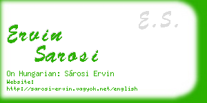 ervin sarosi business card