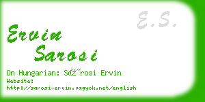 ervin sarosi business card